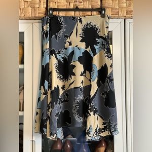 Navy & Tan Floral Skirt